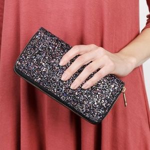New Black Glitter Wallet